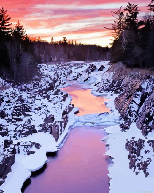 Winter Sunset Reflections Painting By Numberss.png
