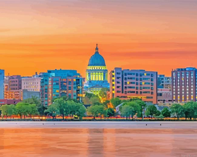 Wisconsin State Capitol Madison Building Painting By Numberss.png