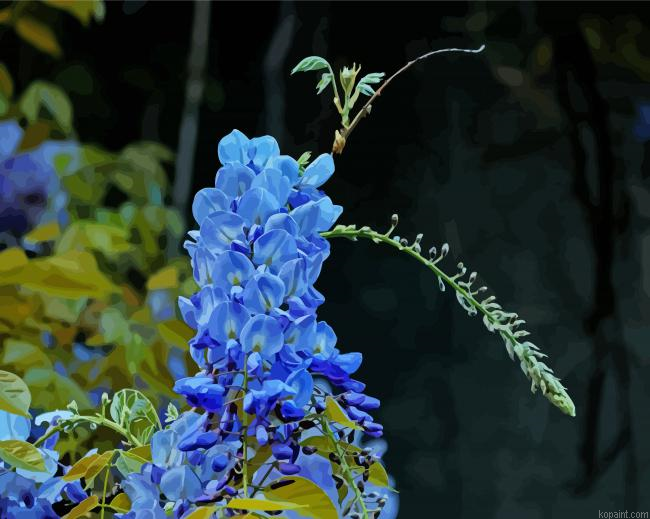 Wisteria Blue Plant Painting By Numberss.png