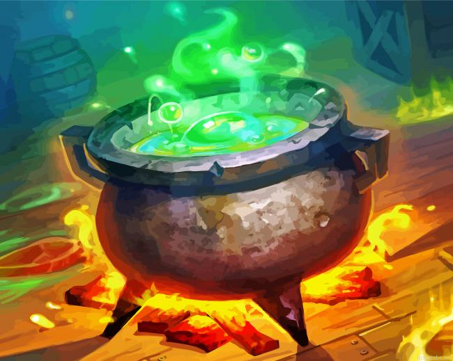Witch Cauldron Art Paint By Numbers