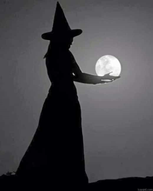 Witch Holding The Moon Women Painting By Numberss.png