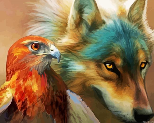 Wolf And Eagle Painting By Numberss.png