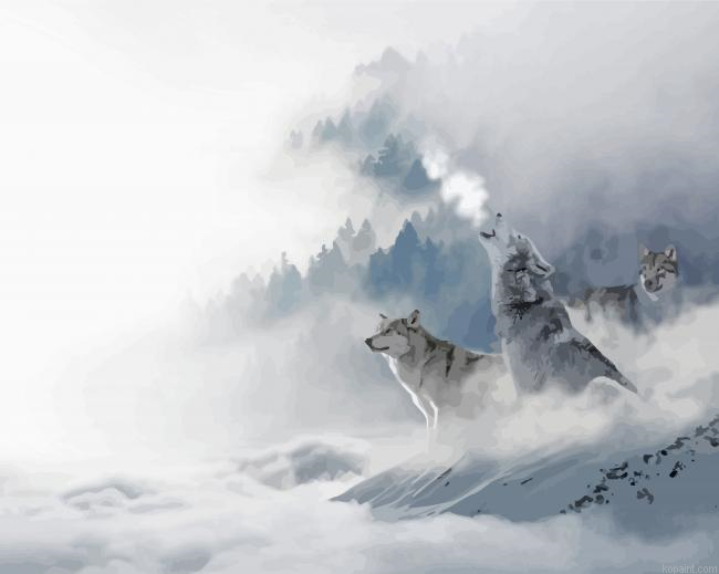 Wolf Foggy Painting By Numberss.png