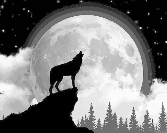 Wolf Silhouette Painting By Numberss.png