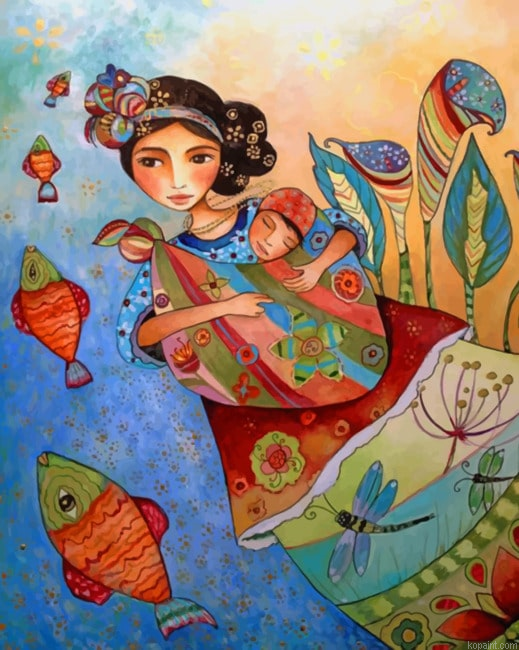 Woman And Baby New Painting By Numberss.png