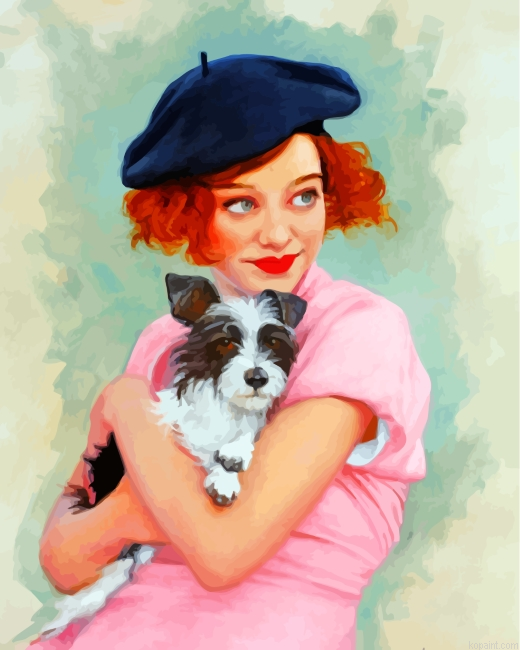 Woman And Her Puppy Paint By Numbers
