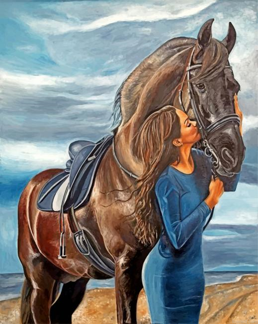 Woman And Horse Paint By Numbers