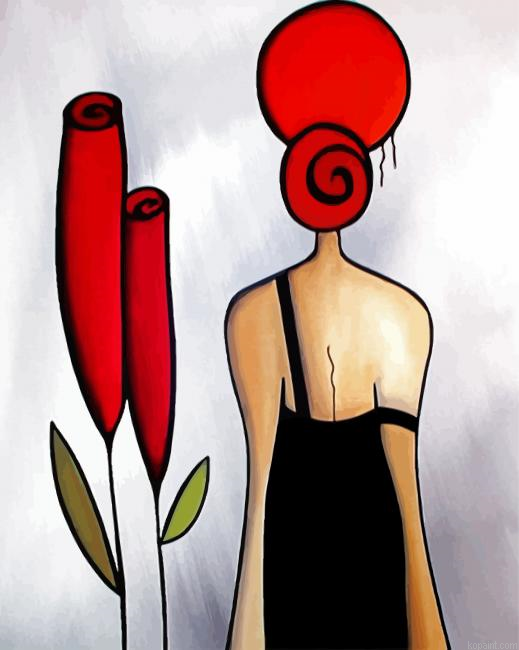 Woman And Red Flower Paint By Numbers.png