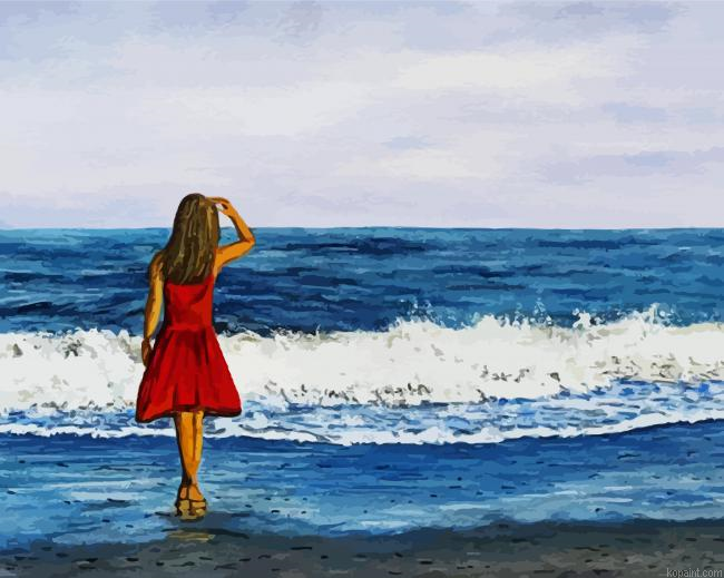 Woman At Beach Art Paint By Numbers