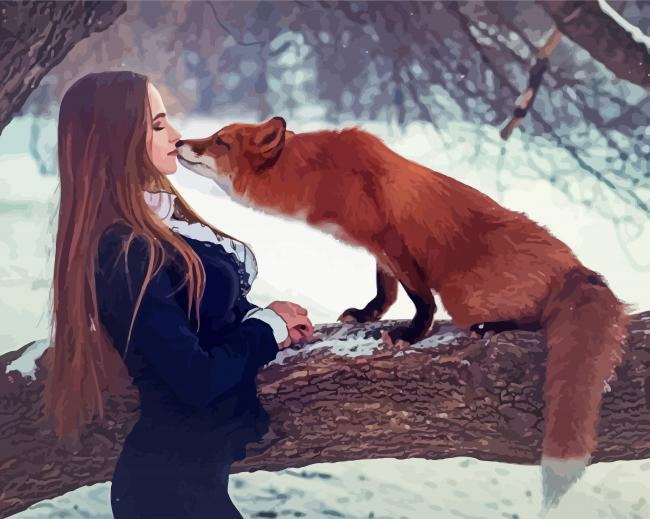 Woman Fox Painting By Numberss.png