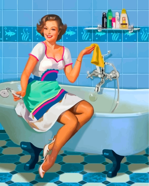 Woman In Bathroom Painting By Numberss.png