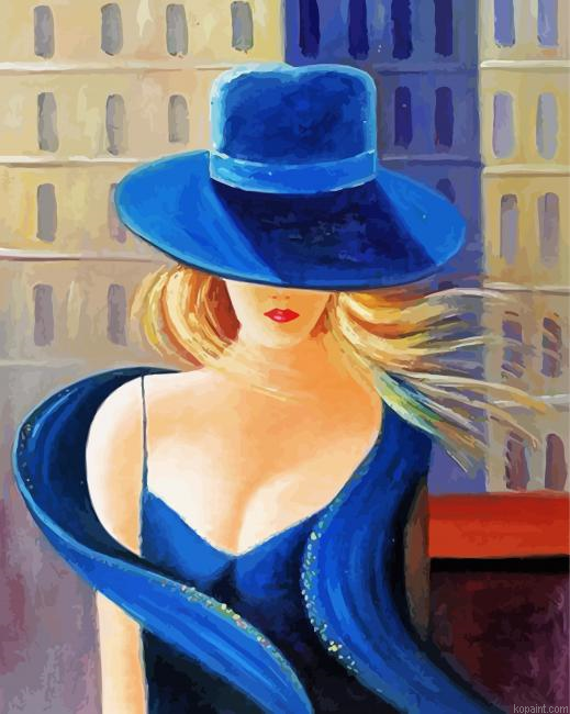 Woman In Blue Hat Paint By Numbers.png