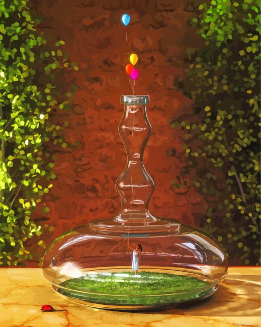 Woman In Bottle With Balloons Painting By Numberss.png