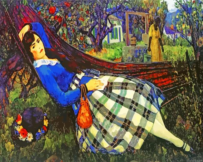Woman In Hammock Leon Kroll Painting By Numberss.png