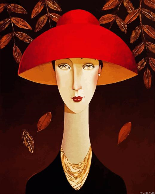 Woman In Hat Paint By Numbers.png