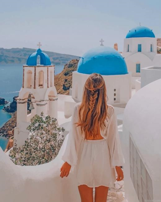 Woman In Santorini New Painting By Numberss.png