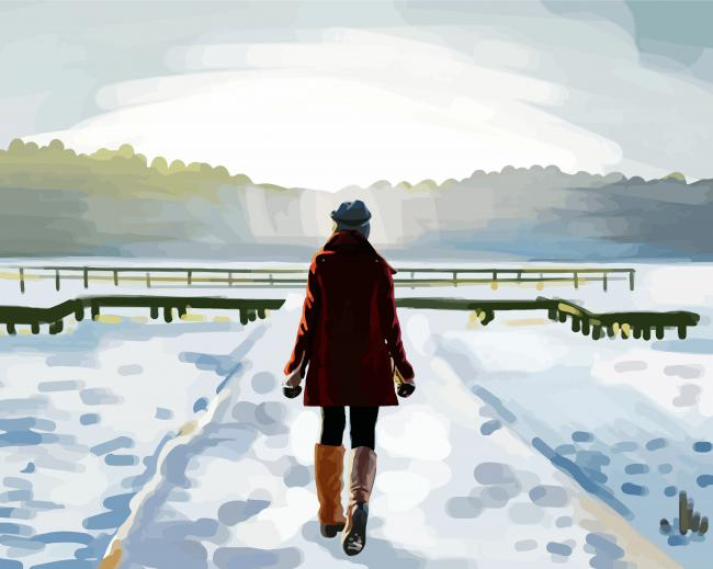 Woman In Snow Art Painting By Numberss.png