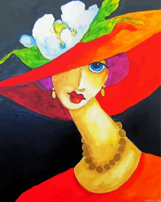Woman In Sunhat Art Paint By Numbers.png