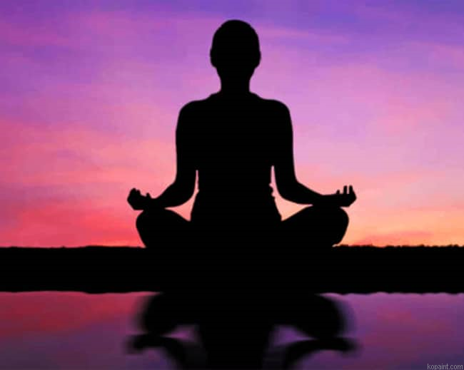 Woman Meditating Silhouette Painting By Numberss.png