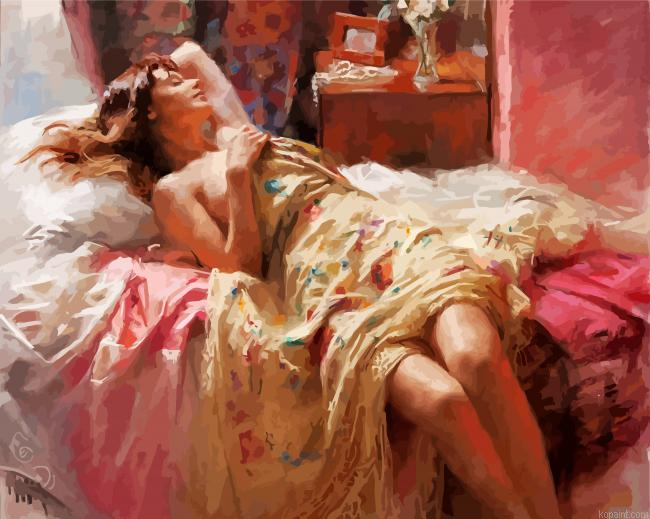 Woman On Bed Painting By Numberss.png