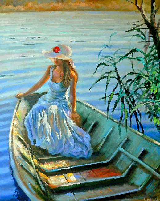 Woman On Boat Paint By Numbers