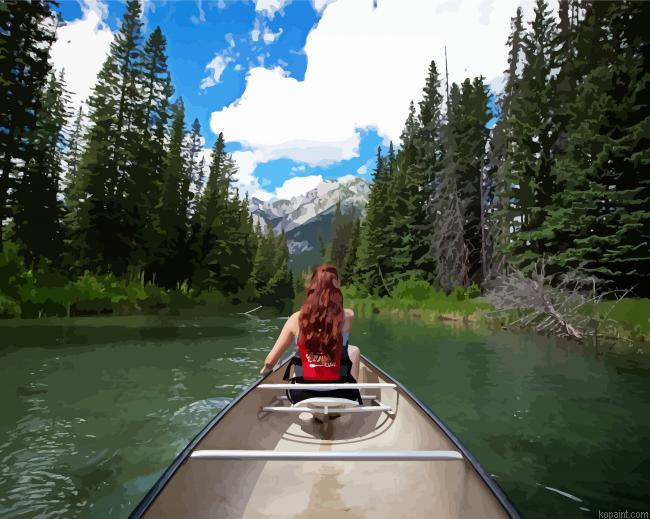 Woman On Canoe Paint By Numbers.png