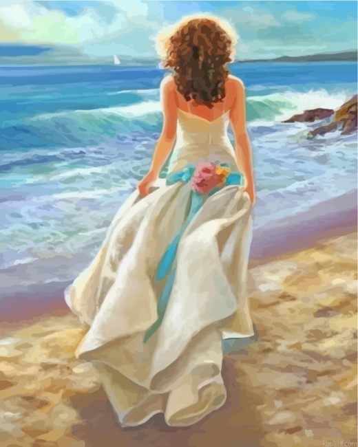 Woman On The Beach Painting By Numberss.png