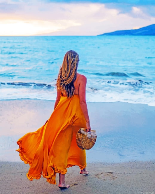 Woman Over Beach New Painting By Numberss.png