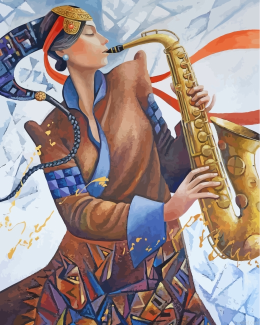 Woman Playing Saxophone Painting By Numberss.png