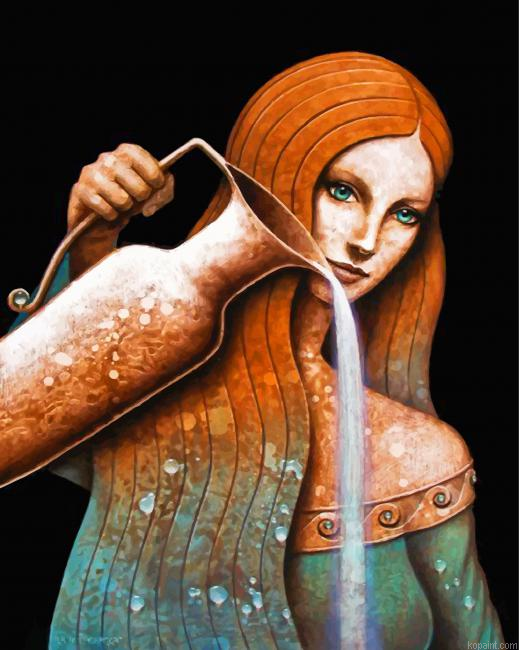 Woman Pouring Water Painting By Numberss.png