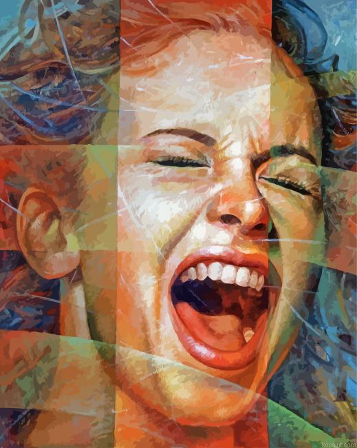 Woman Screaming Art Painting By Numberss.png