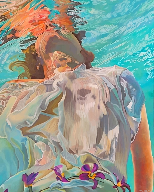 Woman Swimming In The Water New Painting By Numberss.png