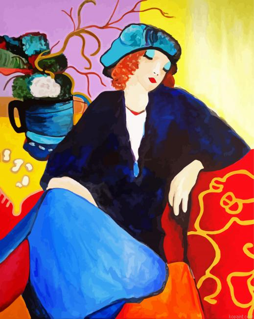 Woman Tarkay Art Painting By Numberss.png