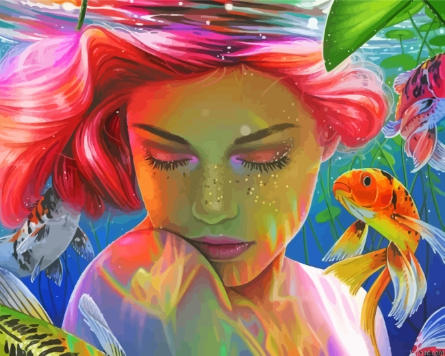 Woman Underwater Painting By Numberss.png