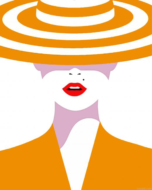 Woman Wearing A Yellow Sunhat Paint By Numbers.png