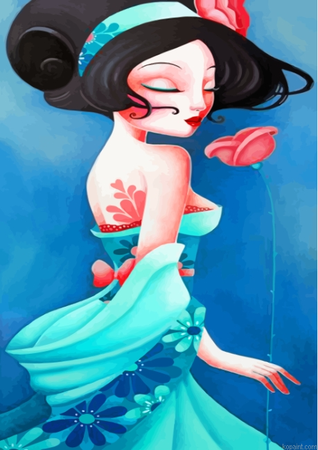 Woman Wearing Blue Painting By Numberss.png