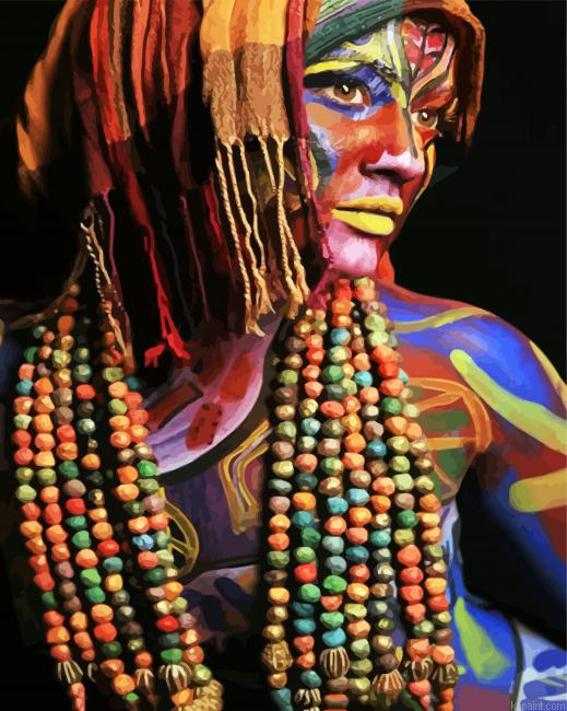 Woman Wearing Colorful Beads Painting By Numberss.png