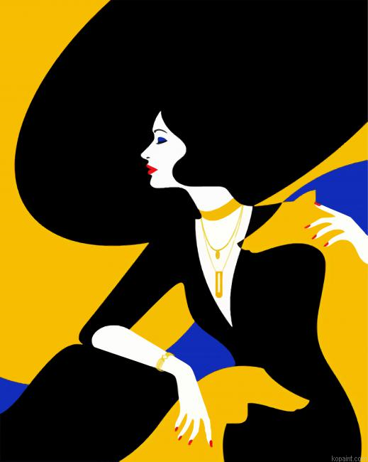 Woman With Black Sunhat Paint By Numbers.png