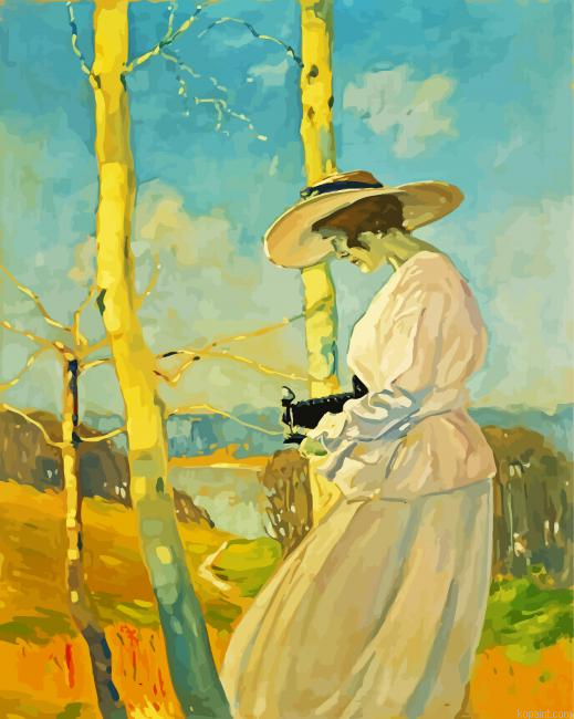 Woman With Camera Art Paint By Numbers.png