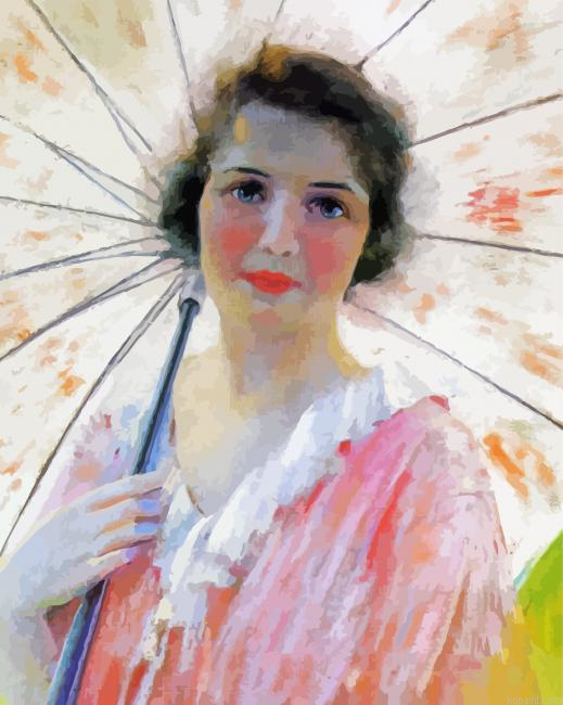 Woman With Parasol Painting By Numberss.png