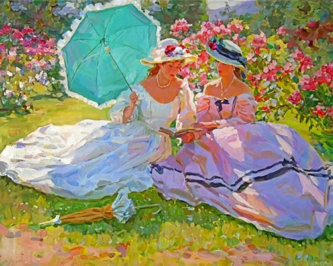 Women In Garden Painting By Numberss.png
