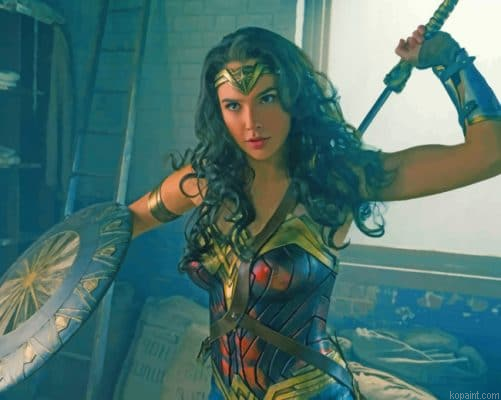 Wonder Woman Fighting Painting By Numberss.png