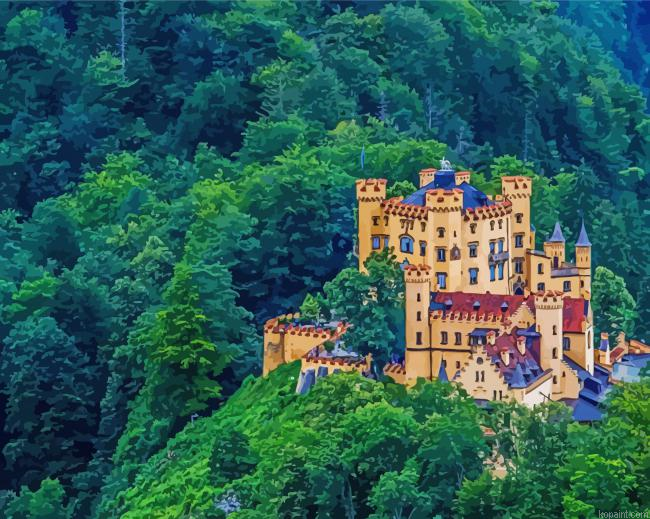 Wonderful Castle In Forest Painting By Numberss.png