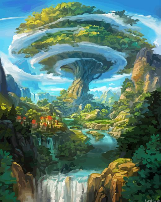 Wonderful Fantasy Landscape Painting By Numberss.png