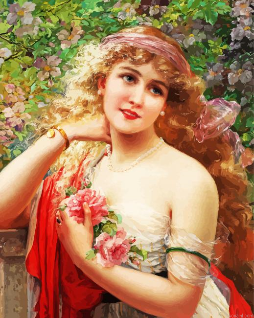 Wonderful Woman With Flowers Paint By Numbers
