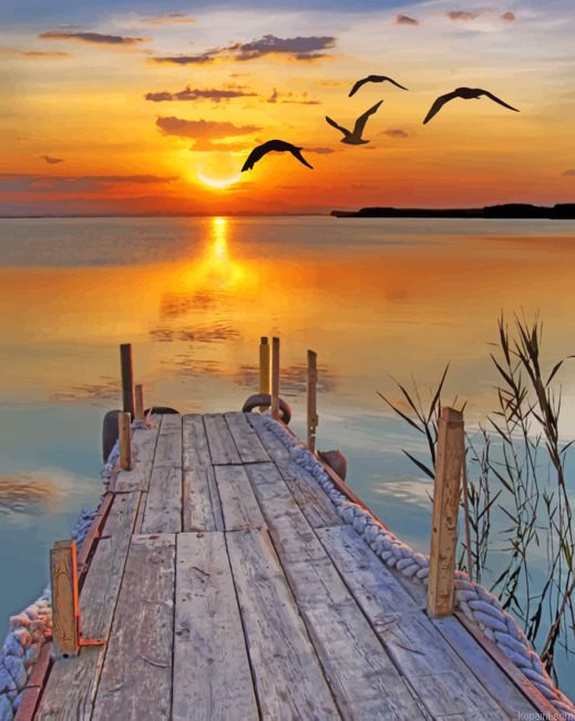 Wooden Bridge Beach Paint By Numbers