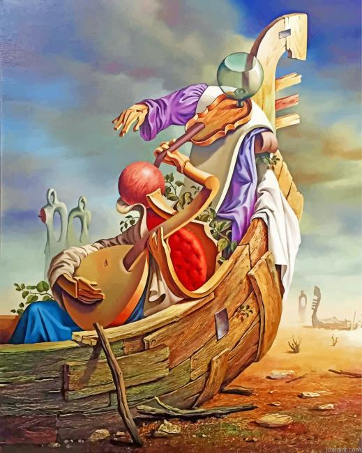 Wooden Musicians Paint By Numbers