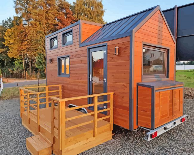 Wooden Tiny House Paint By Numbers