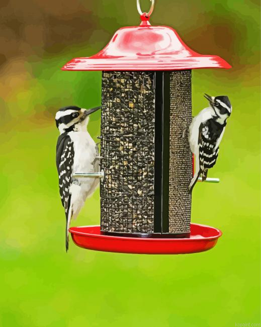 Woodpeckers Birds Painting By Numberss.png