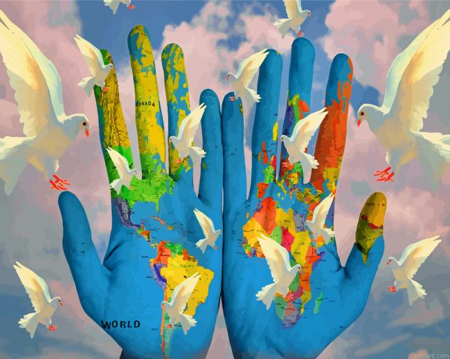 World Map Hands Painting By Numberss.png